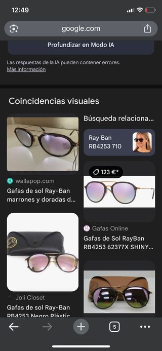 Gafas Ray-Ban Aviador Marrón y Dorado