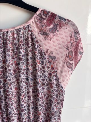 Vestido Largo Estampado Mango Talla M