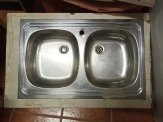 Fregadero doble seno acero inoxidable