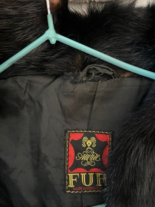 Abrigo de piel auténtica negro