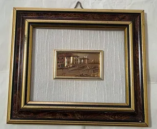 Quadretto con scena di città e ponte