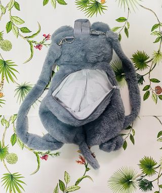 Mochila Gato Peluche Gris