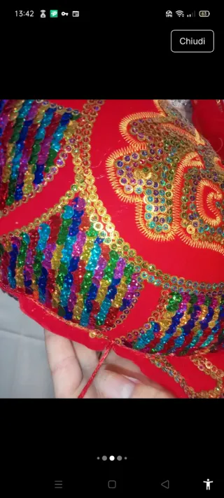 Portafortuna cinese enorme Pesce Rosso con paillet