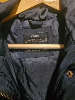 Chaqueta niña Zara plumas azul Talla M talla 140cm