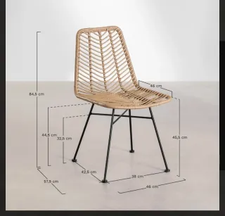 Pack 4 sillas ratán Sklum