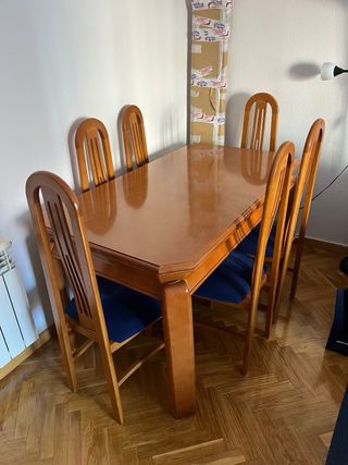Mesa comedor madera con 6 sillas