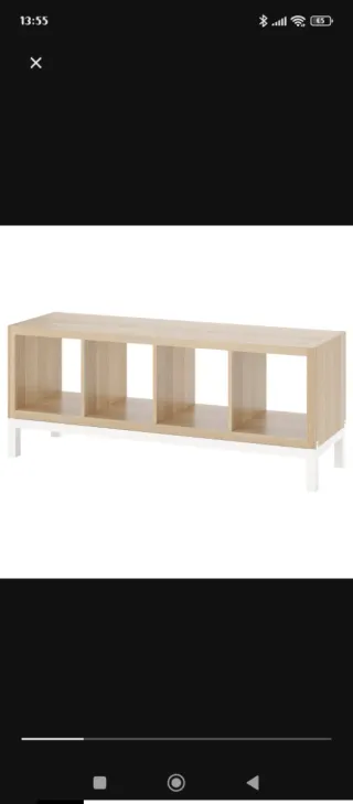 Estantería Ikea Kallax Beige + Base metálica