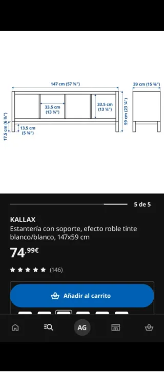 Estantería Ikea Kallax Beige + Base metálica