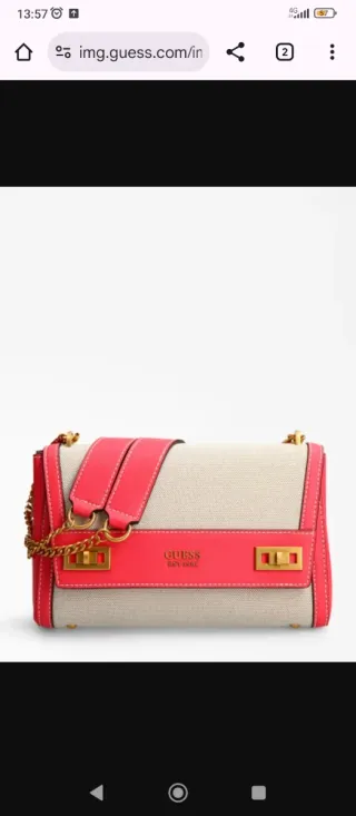 Bolso Guess Beige y Rosa Nuevo