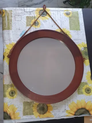 Specchio rotondo - cornice in legno