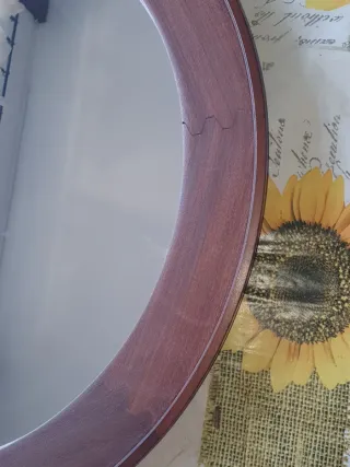 Specchio rotondo - cornice in legno