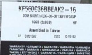 Kit RAM Kingston Fury DDR5 16GB