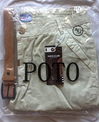 Pantalón corto beige, remate reversible + cinturón