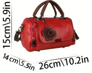 Bolso Vintage Mujer Rojo y Marrón
