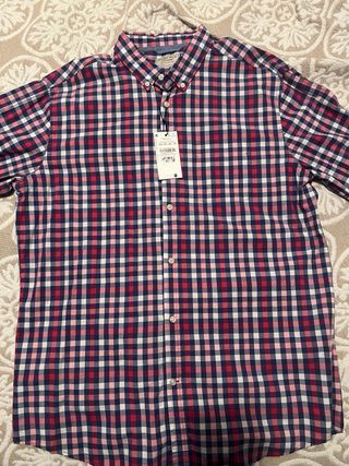 Camisa Sfera Hombre Cuadros Manga Larga XXL