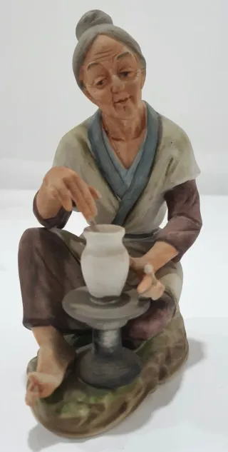 Figura cerámica japonesa antigua, vintage, clásica