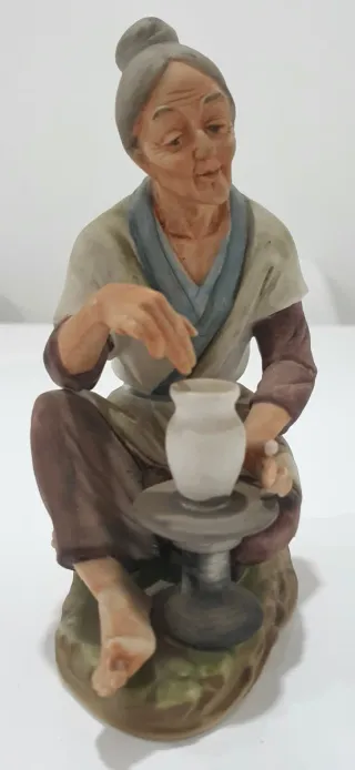 Figura cerámica japonesa antigua, vintage, clásica