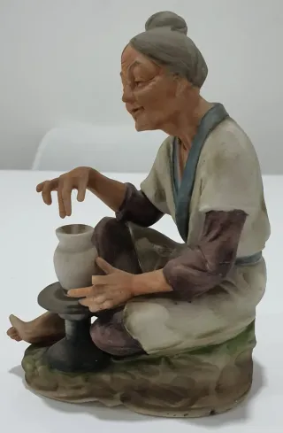 Figura cerámica japonesa antigua, vintage, clásica