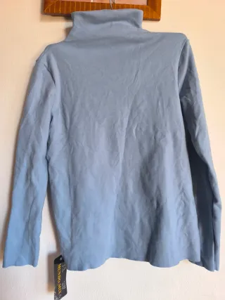 Jersey mujer cuello alto azul