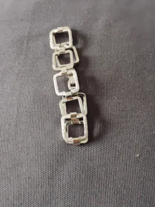Pulsera eslabones cuadrados plateada