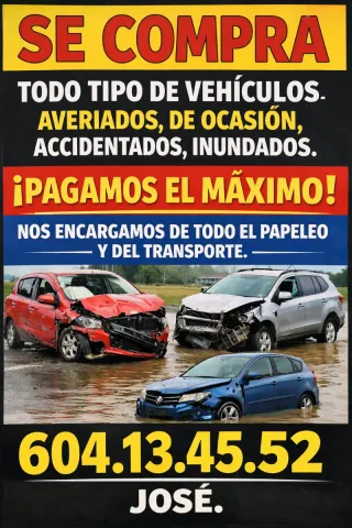 Se compran todo tipo de vehículos