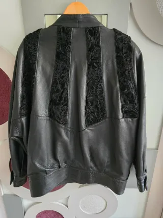 Chaqueta negra Piel y Astracán