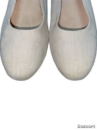 Zapatos niña Pisamonas lino ceremonia nude