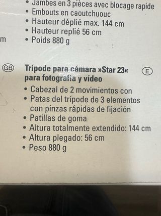 Trípode fotografía