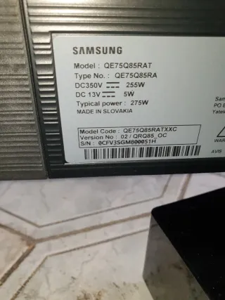 Samsung QLED TV Q75QE85RAT Despiece