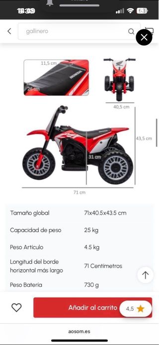 Moto Eléctrica Infantil Honda