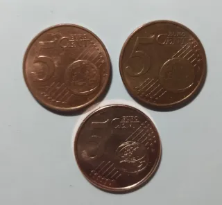 Trittico monete 5 euro cent