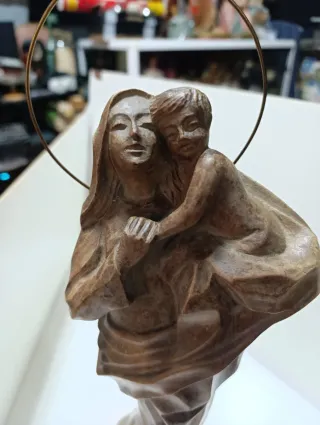 Virgen María con Niño Jesús - Talla Madera