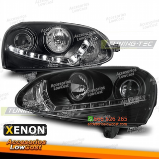 FAROS DE XENÓN LUZ DÍA NEGRO compatible con VW GO
