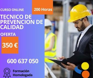 Curso Técnico en Prevención y Calidad 300H