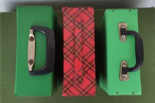 Lotto 3 valigette porta dischi vinili 45 giri