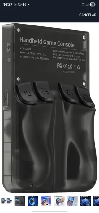 Consola Portátil Retro K36 Linux Morado