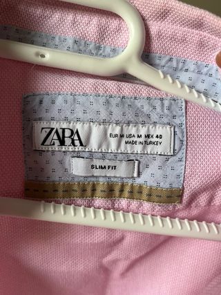Camisa Zara manga corta rosa