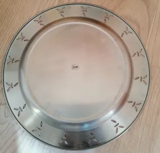 Bandeja plateada metal 39cm