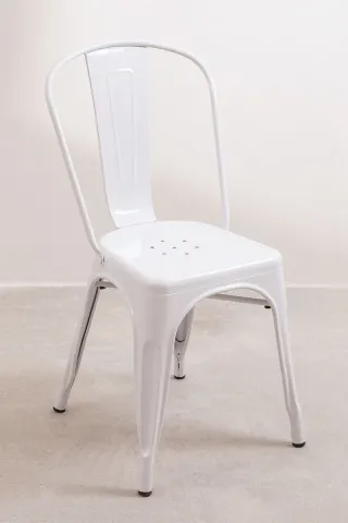 Sillas metálicas apilables blancas
