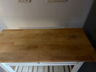 Carrito Auxiliar Cocina Madera y Blanco