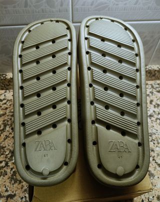 Zuecos Zara Mujer Talla 41 Verde Oliva