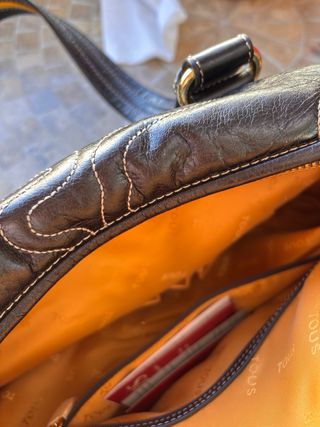 Bolso Tous Piel Negro y Amarillo Sin Estrenar