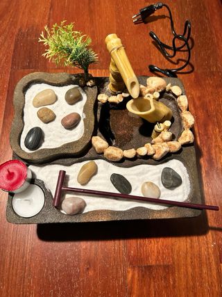 Fuente Zen Bambú, Piedras, Velas y Rastrillo-Nuevo