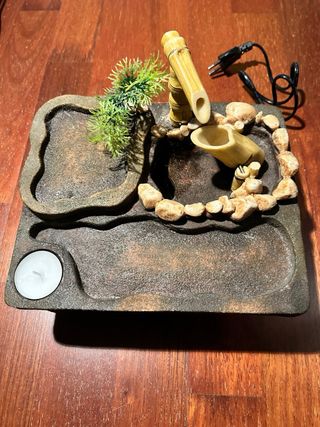 Fuente Zen Bambú, Piedras, Velas y Rastrillo-Nuevo