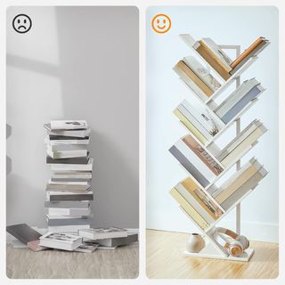 Librería árbol 9 niveles blanca