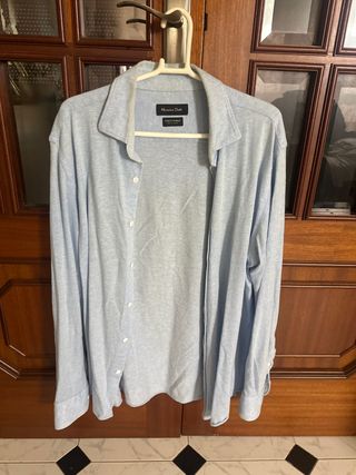 Camisa Massimo Dutti punto fino azul