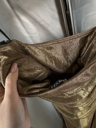 Vestido Diesel Dorado Metalizado Fruncido