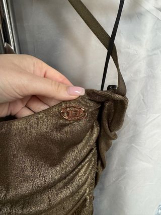 Vestido Diesel Dorado Metalizado Fruncido