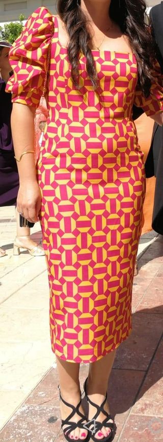 Vestido FEVERSAVE midi rojo talla L