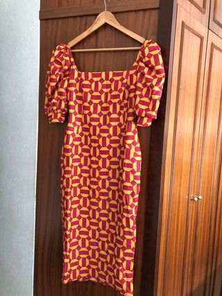 Vestido FEVERSAVE midi rojo talla L